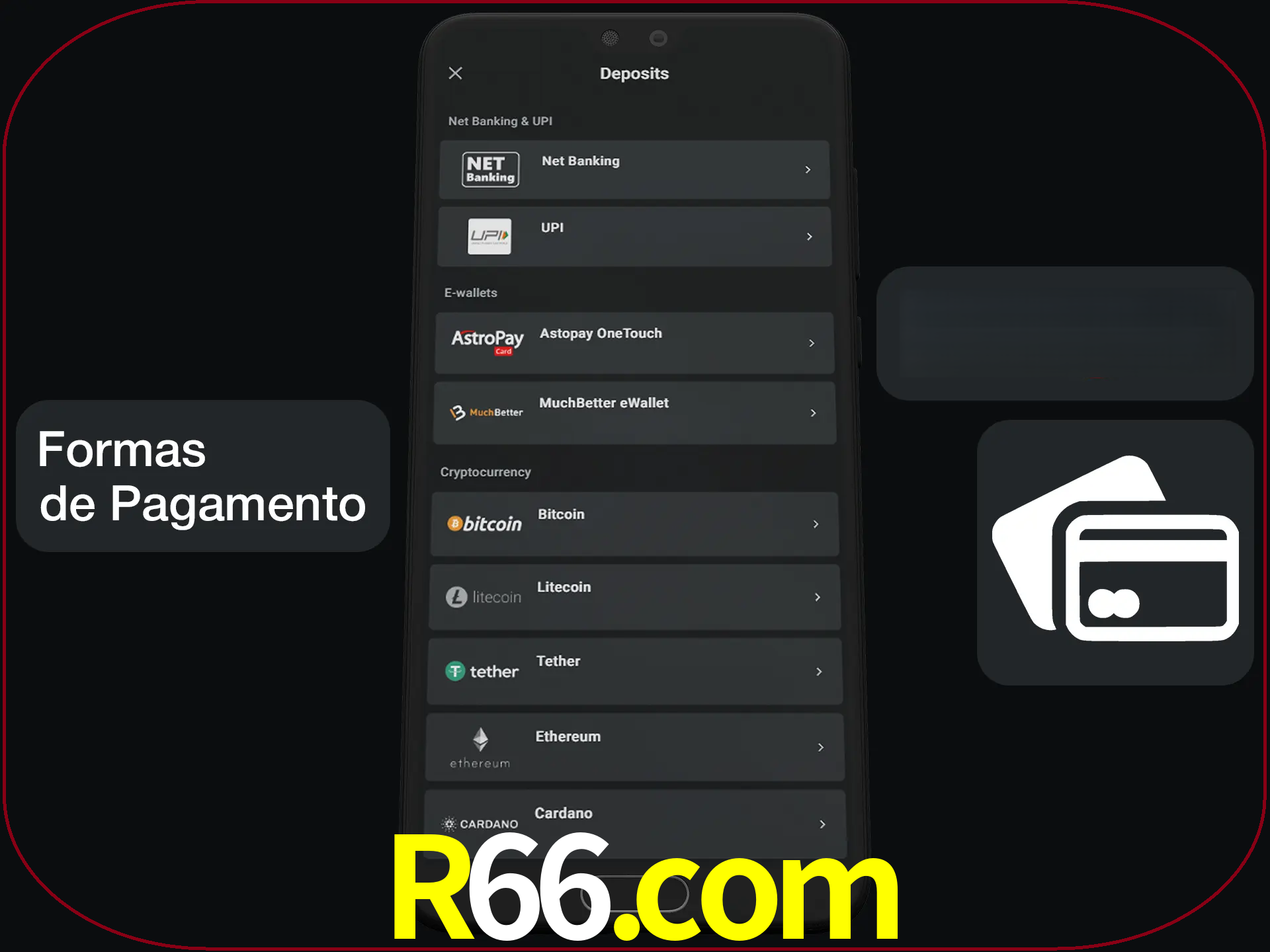 Escolha a forma de pagamento de sua preferência.
