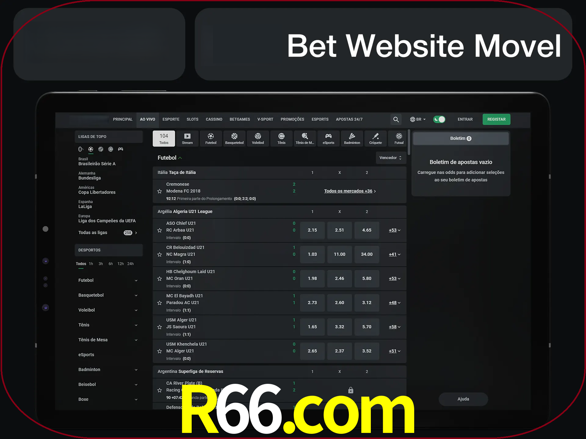 Use nosso website em qualquer dispositivo.